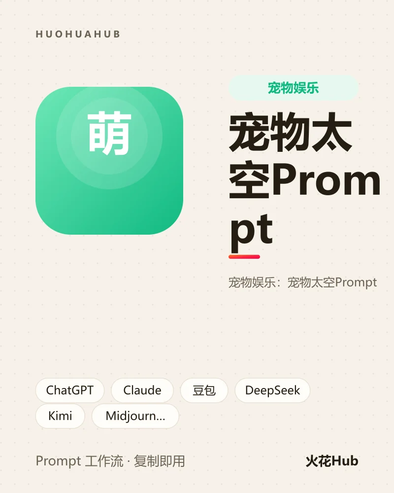 宠物太空Prompt