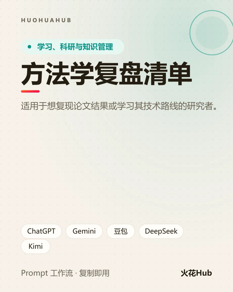 方法学复盘清单