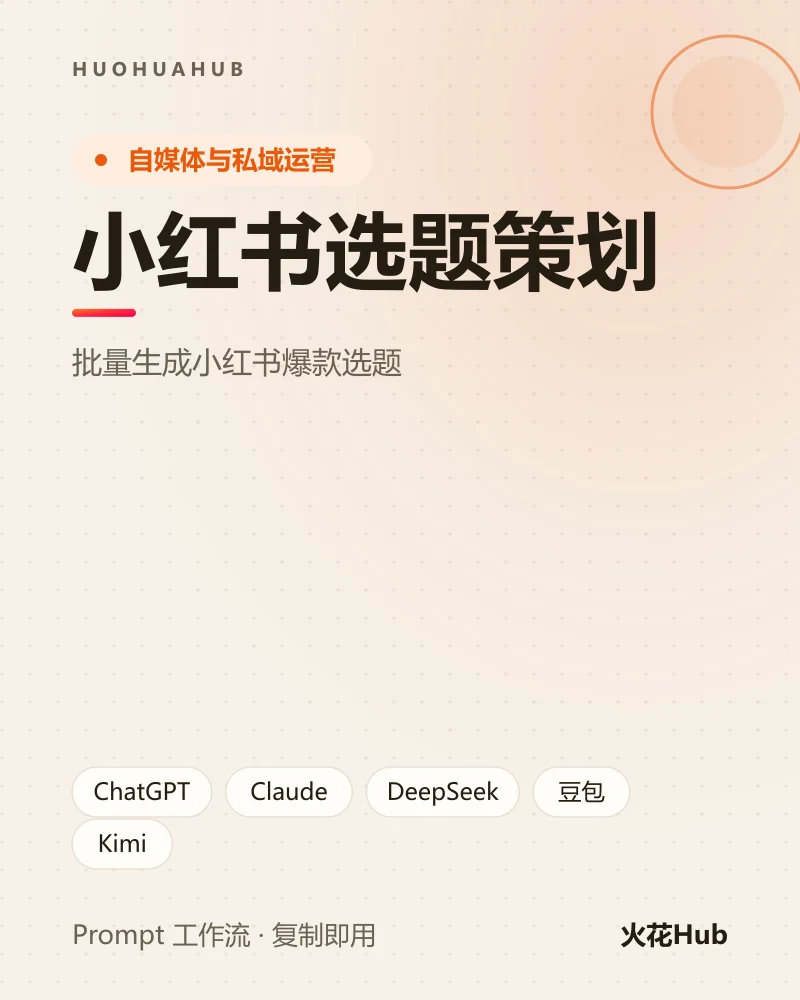 小红书选题策划