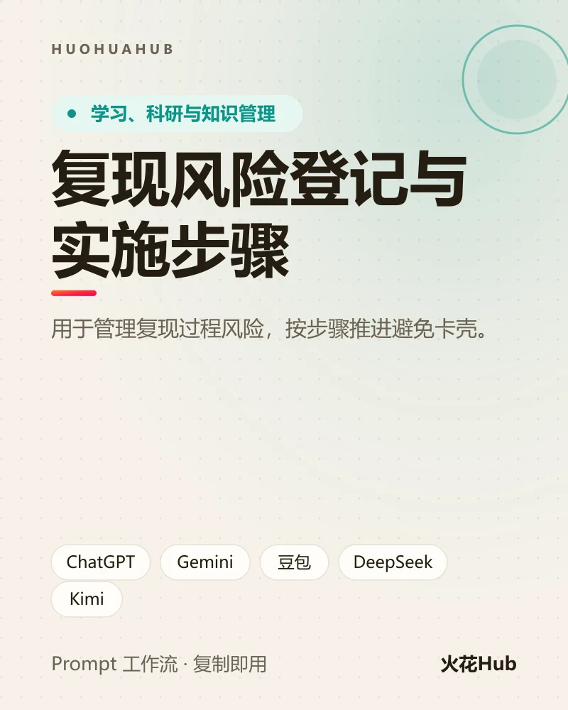 复现风险登记与实施步骤